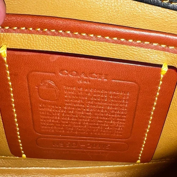 Coach VINTAGE Black Leather Crossbody Bag with Studs and Pearls - Picture 6 of 16